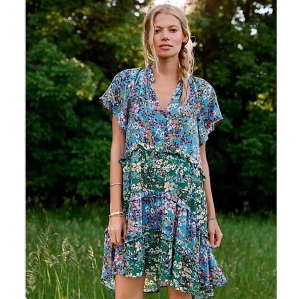 Anthropologie Robin Tiered Mini Dress